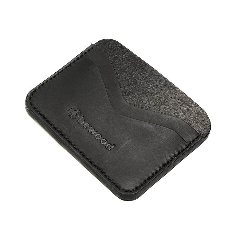 Leather CREDIT CARD HOLDER Bewood Business Black / Cognac / Grey 3 colors to choose from zdjęcie 4