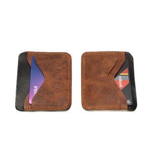 Leather CREDIT CARD HOLDER Bewood Business Black / Cognac / Grey 3 colors to choose from zdjęcie 8