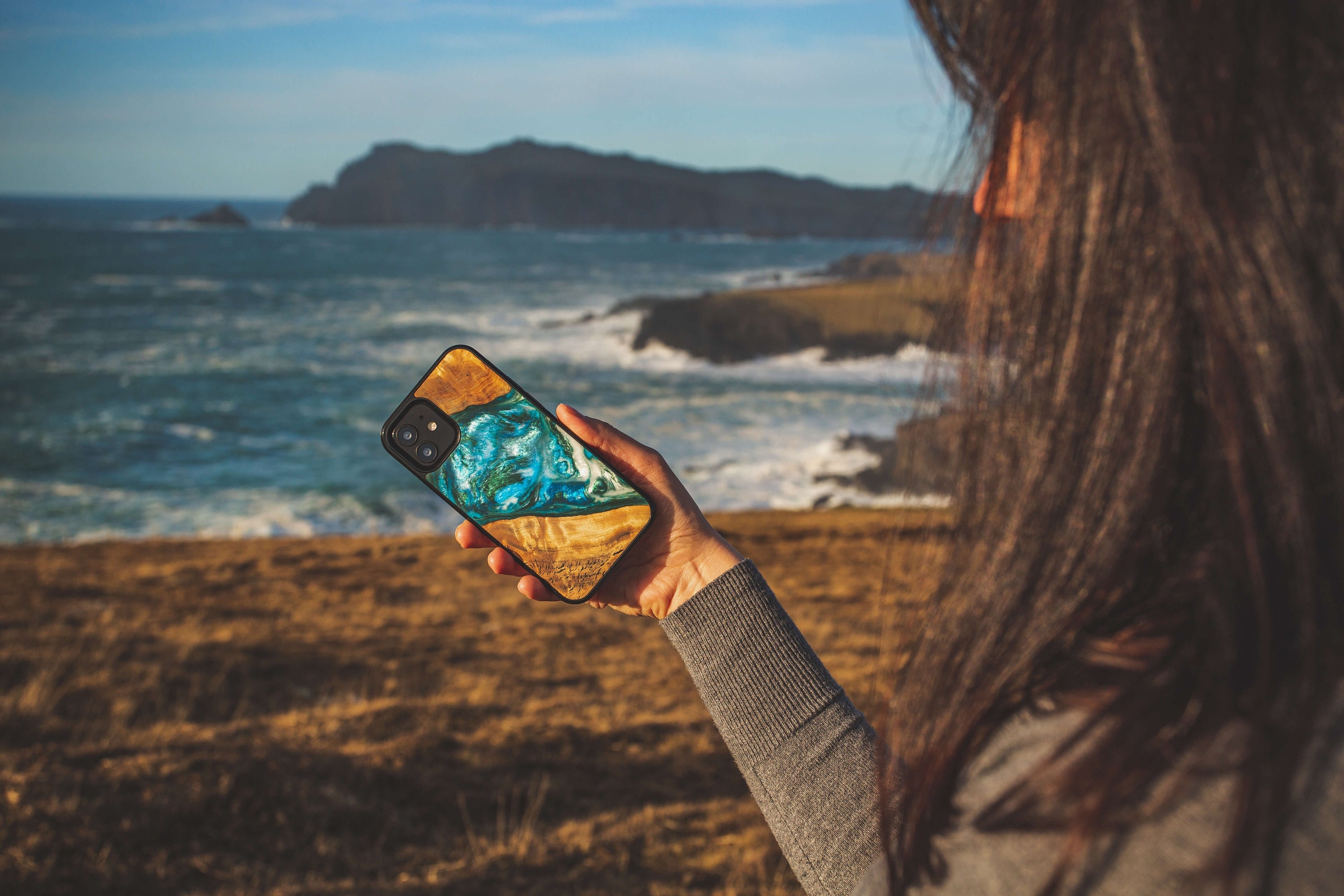 Resin and Wooden Case - Planets Earth - Cover for Samsung Galaxy S25 Ultra S25 S24 Ultra S23 S24 FE S23 FE A56 A36 A26 A55 A35 and others