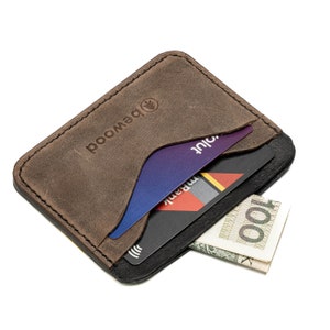 Leather CREDIT CARD HOLDER Bewood Business Black / Cognac / Grey 3 colors to choose from zdjęcie 1