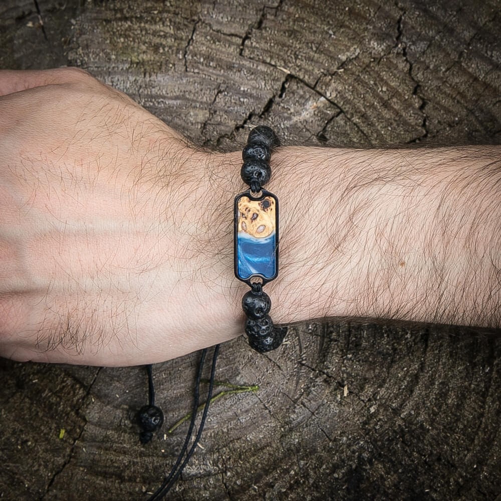 Classic Wood+Resin Bracelet - Theo (Pattern, 656601) - Carved