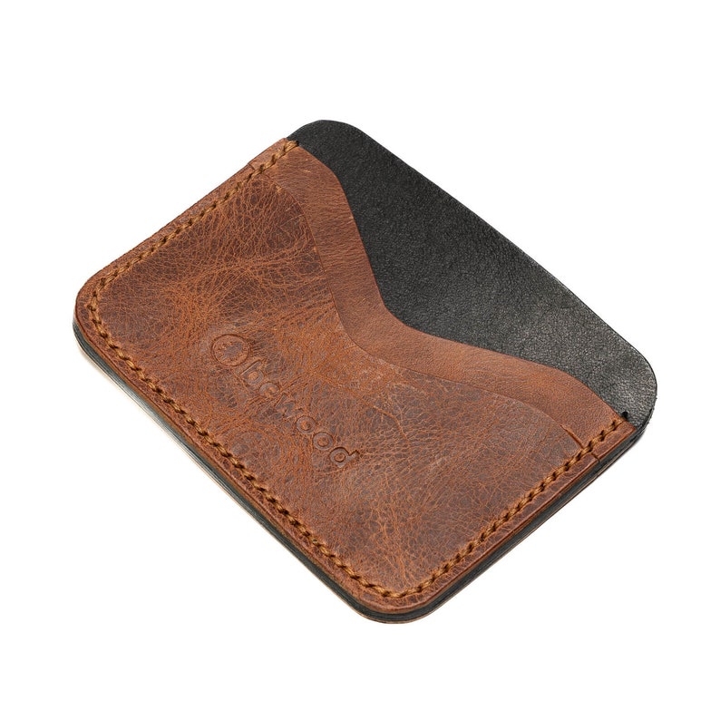 Leather CREDIT CARD HOLDER Bewood Business Black / Cognac / Grey 3 colors to choose from zdjęcie 3