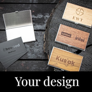 PERSONALIZADO - PERSONALIZADO Madera Madera Soporte para tarjetas de visita - Su logotipo o inscripción - DISEÑO