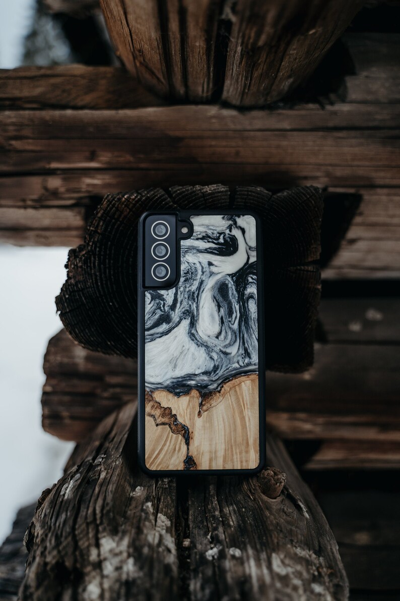 Resin & Wood Case for Xiaomi Mi 11 Redmi, Note, Mi 10 Pro, Lite, SE Mi 9T and other - EARTH - 4 ELEMENTS - Wooden Cover - Valentine Gift 