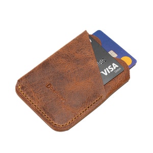 PORTA CARTE DI CREDITO in pelle Bewood - Wrap - Nero / Cognac / Grigio - 3 colori tra cui scegliere