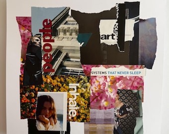 Arte moderna in stile street art - Collage - Opera originale su carta 12"x12"
