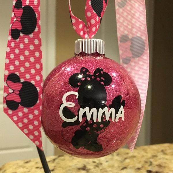 Minnie Mouse Ornament with Personalization