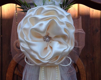 Ivory Creamy Pew Bows Chair Bows  Wedding Bows Pew Church Aisle Decorations