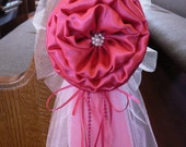 Set of 6 Fuchsia Hot Pink Pew Bows Chair Bows Wedding Bows Pew Church Aisle Decorations