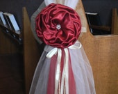 Royal Red Burgundy Pew Bows Chair Bows Wedding Bows Pew Church Aisle Decorations
