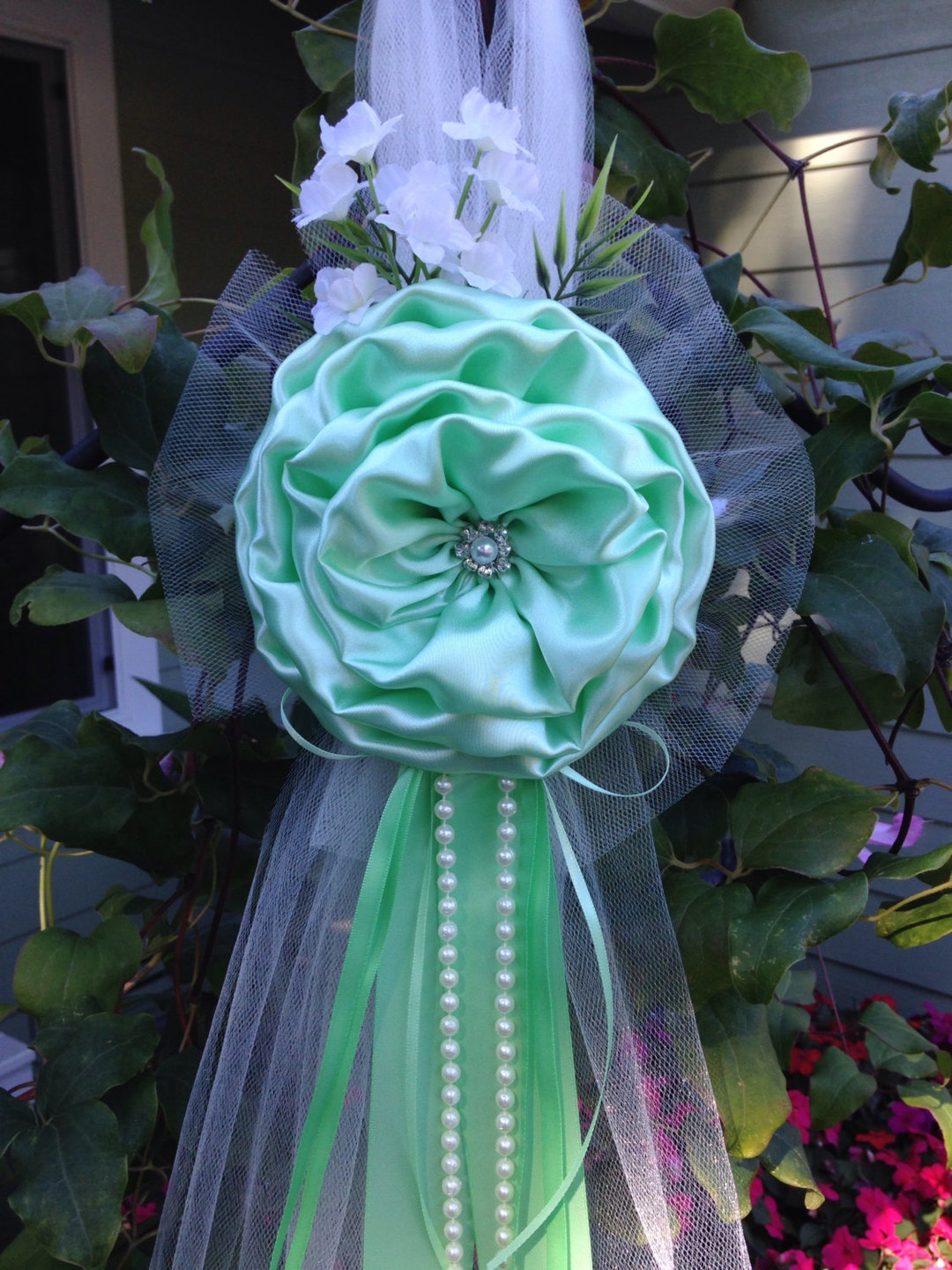 SET OF 6 Mint Green Pew Bows Chair Bows Wedding Bows Pew Etsy