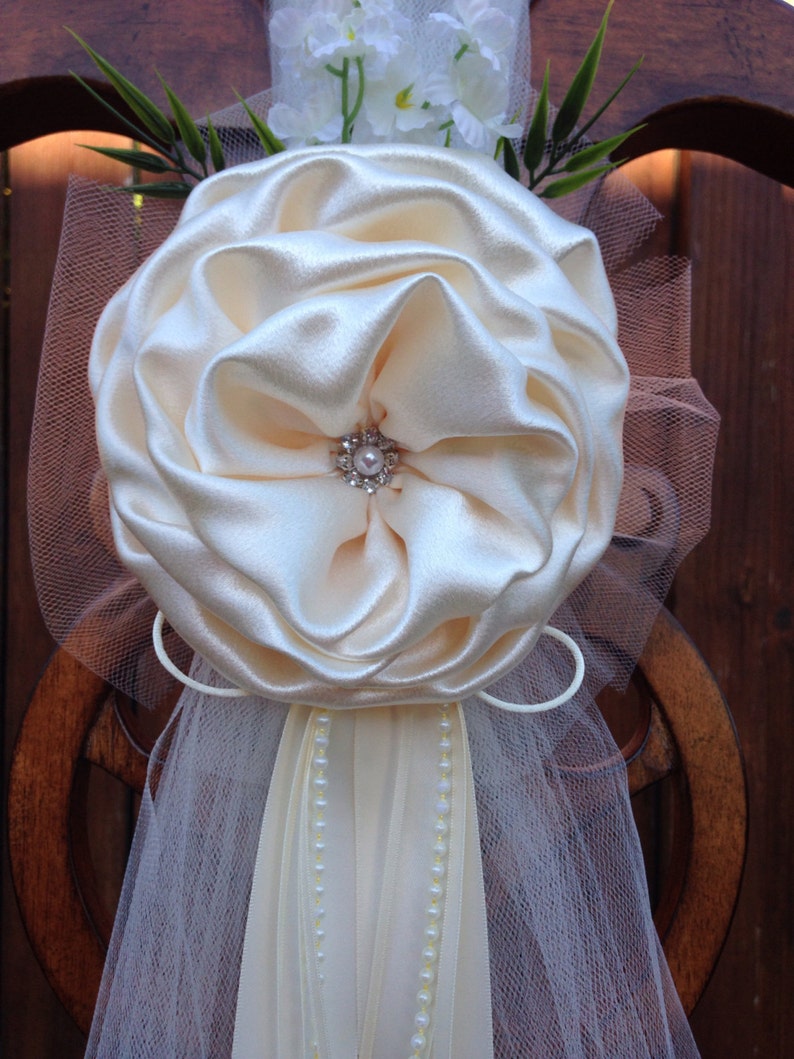 Ivory Creamy Pew Bows Chair Bows Wedding Bows Pew Church Aisle Etsy
