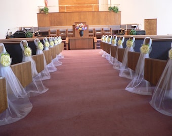 In Many Colors Pew Bows, Chair Bows, Wedding Bows Pew Church Aisle Decorations