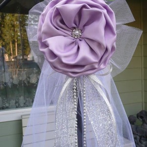 SET OF 6 Lavender Pew Bows, Lilac Chair Bows, Wedding Bows Pew Church Aisle Decorations image 2