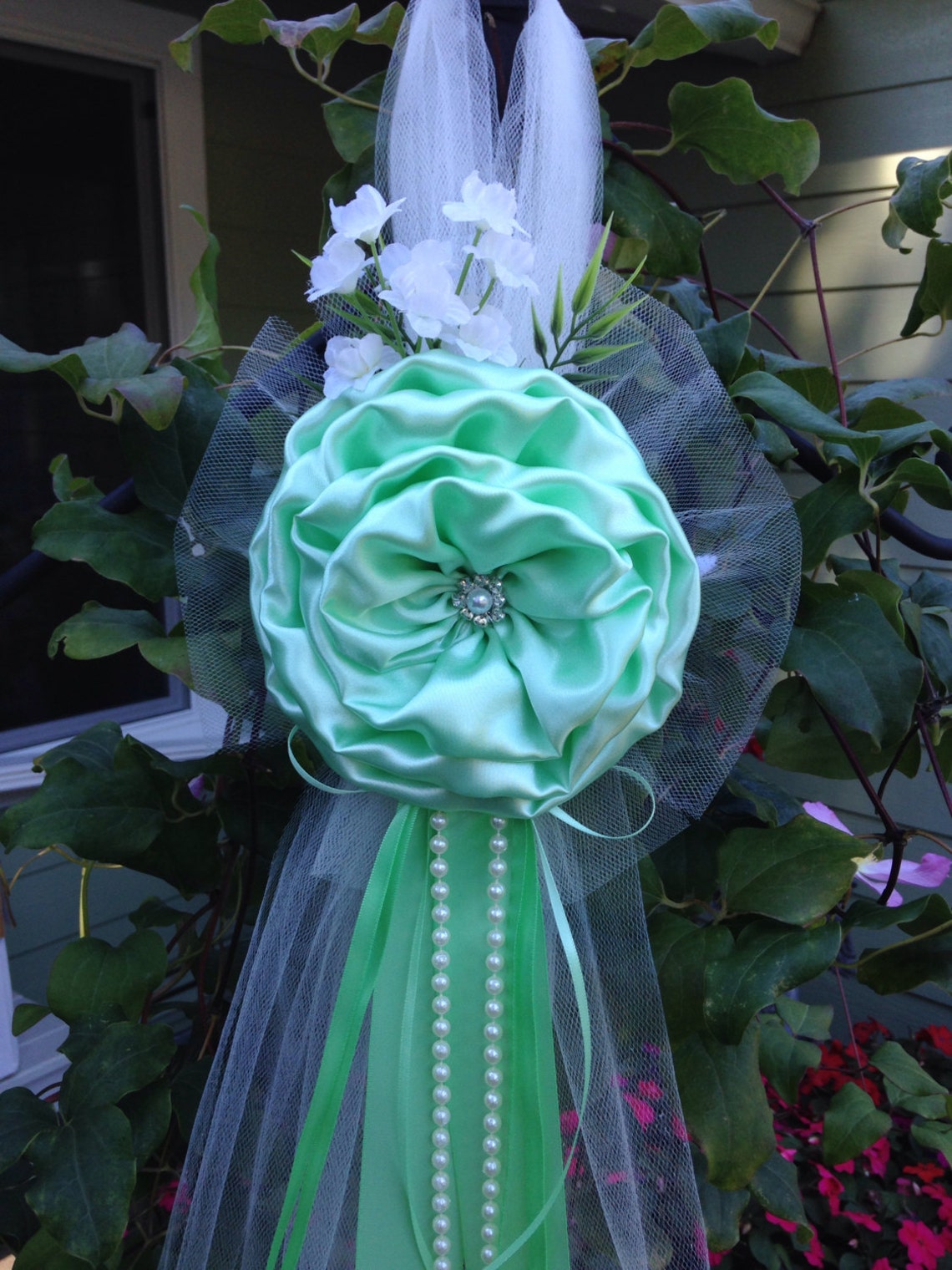 SET OF 6 Mint Green Pew Bows Chair Bows Wedding Bows Pew Etsy