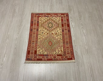 NURSERY DECOR SILK Soumak Rug Kilim-Vintage Silk Soumak-Noahs Ark Design Silk Soumak Kelim Rug-Sumak Kilim Rug-Silk Rug Animal Design Soumak