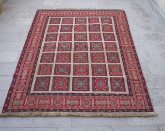 BEST HAND EMBROIDERED Soumak Rug-Tribal Soumak Rug-Unique Design Tribal Soumak Rug-Vintage Tribal Sumak Rug-Nomadic Soumak Kilim Rug-Carpet