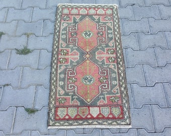 SMALL ORIENTAL CARPET Rug-Anatolian Rug-Vintage Small Size Turkish Oushak Rug Carpet-Vintage Turkish Tribal Doormat Rug-Vintage Oriental Rug