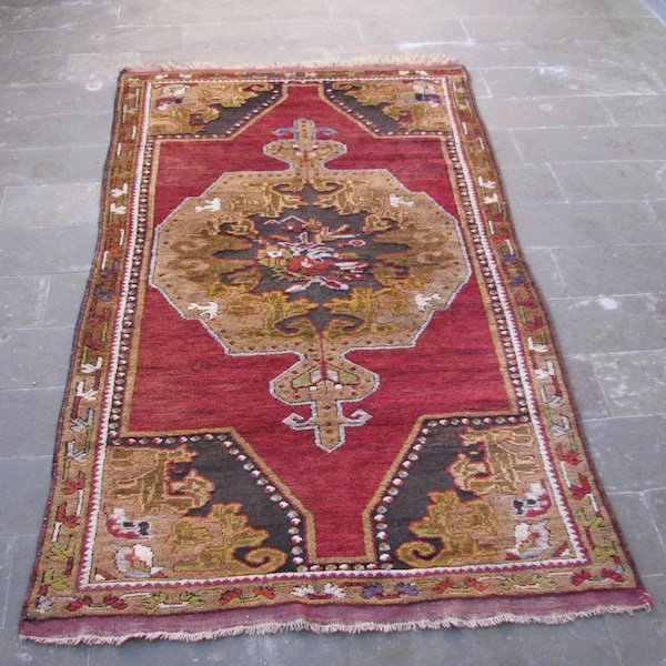 BEST OUSHAK RUG-Vintage Oushak Rug-Unique Design Rug-Vintage Rug-Vintage Oushak-Vintage Turkish Rug-Bird Design Rug-Decorative Rug-Ushak Rug