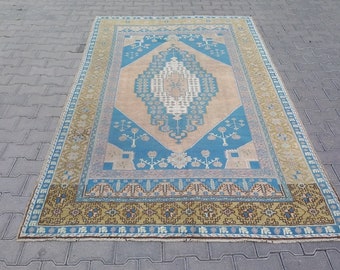 LARGE TURKISH OUSHAK Area Rug-Carpet-Vintage Turkish Nomadic Large Carpet Rug-Vintage Tribal Area Rug Carpet-Vintage Anatolian Oushak Rug