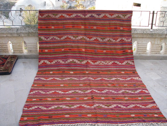 BOHO CHIC RUG-Bohemian Rug-Boho Chic Kilim-Bohemian Kilim-Hand-Embroidered Bohemian Kilim Rug,Colorful Rug,Large Bohemian Rug,Boho Style Rug