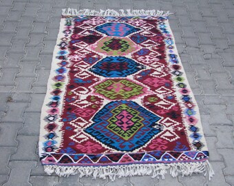 BOHO CHIC KELIM Rug-Bohochic Kilim-Boho Chic Rug-Pink Kilim-Pink Kelim-Pink Rug-High Fashion Rug-Designers Rug-Multi Color Rug-Multi Color