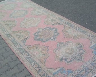 5 Ft Wide Decorative Turkish Oushak Runner Rug-Vintage Turkish Rug Runner-Vintage Oushak Rug Runner-Vintage Distressed Turkish Oushak Runner