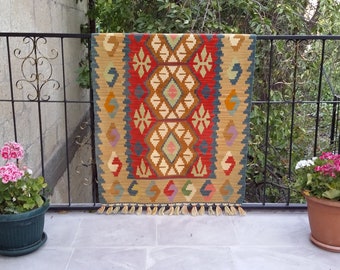 Kelim Rug-Tribal Turkish Rug Kilim-Nomadic Kilim-Vintage Turkish Kilim Rug