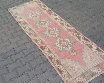 TURKISH RUNNER RUG-Oushak Runner Rug-Vintage Turkish Oushak Runner Rug-Vintage Hallway Rug Runner-Vintage Turkish Oushak Kitchen Runner Rug
