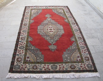 VINTAGE TURKISH OUSHAK Rug-Decorative Oushak Rug-Decorative Turkish Rug-Decorative Carpet-Medallion Turkish Oushak Rug-Area Rug-Vintage Rug