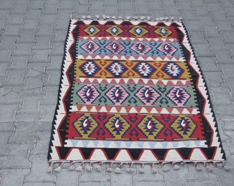 BOHOMIAN KILIM RUG-Pink Kilim Rug-Multi Color Kilim-Geometric Kilim-Geometric Kelim-Hand Made Kilim-Vintage Kilim-High Fashion Kilim,Kelim