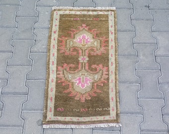 BOHO SMALL RUG-Bohemian Turkish Oushak Rug-Vintage Small Turkish Oushak Doormat Rug-Vintage Turkish Oushak Bath Mat Rug Carpet-Bohemian Rug