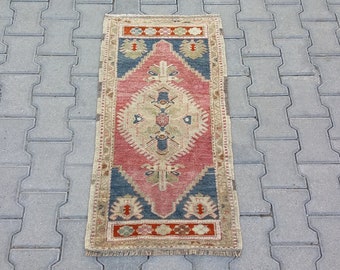 SMALL VINTAGE TURKISH Tribal Nomadic Rug-Vintage Small Turkish Oushak Rug-Vintage Small Size Turkish Nomadic Carpet Rug-Small Turkish Carpet