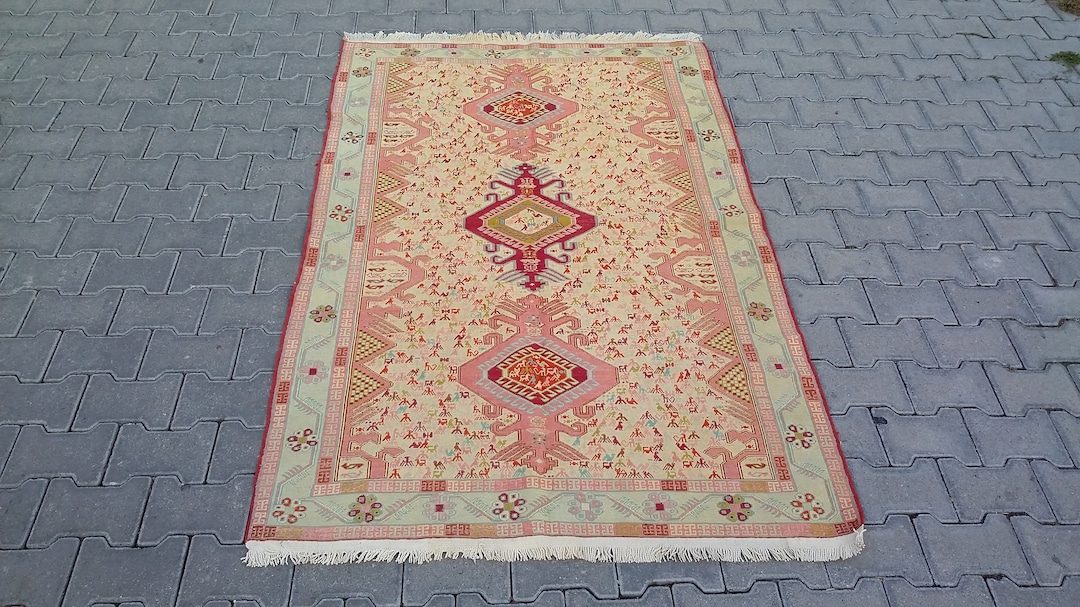 Silk Shahsevan Sumak Rug SILK SUMAK Rug-silk Soumak Kilim Rug-tribal Hand-embroidered Silk ...