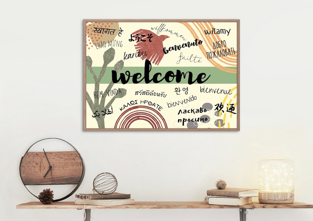 Welcome Poster in Different Languages - Landscape Printable - Instant ...