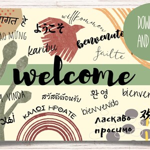 Welcome Poster in Different Languages - Landscape Printable - Instant ...