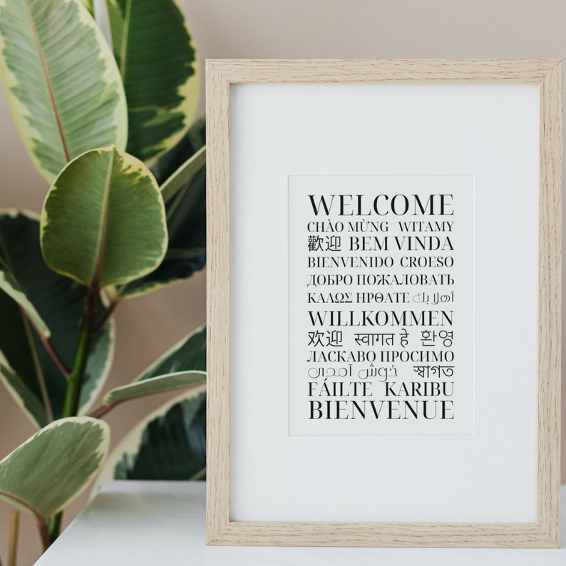 Welcome Poster in Different Languages - Multilingual Wall Art ...