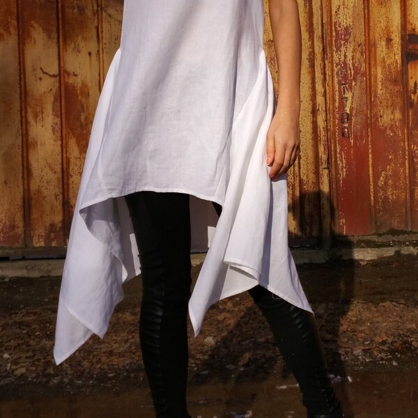 Asymmetrical Linen Tunic