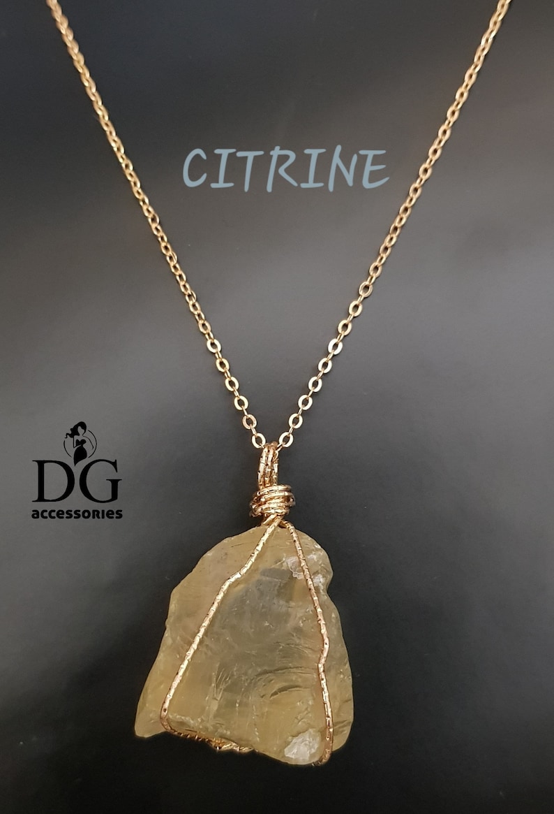 Raw Natural Stone Healing Pendant Irregular Crystal Stones Necklace Natural Quartz Dainty Necklace Boho Necklace