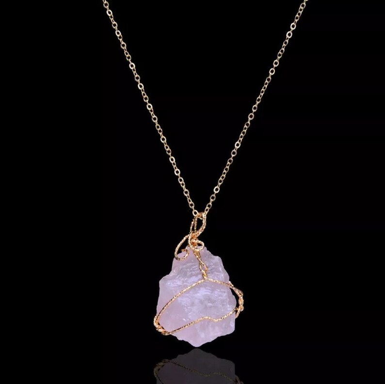Raw Natural Stone Healing Pendant Irregular Crystal Stones Necklace Natural Quartz Dainty Necklace Boho Necklace