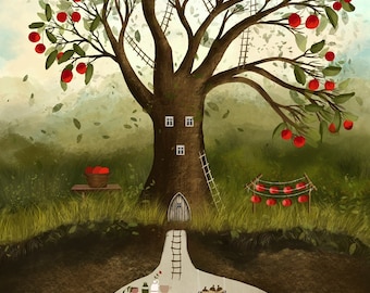 Cherry season / fine art print of my illustration
