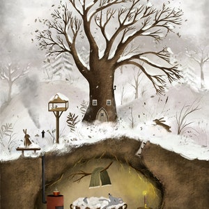 Gemütliche Tage / Fine Art Print/ Illustration