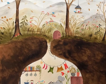 Molly / fine art print of my watercolour illustration