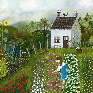 Flower farm girl / fine art print