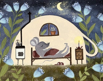 Sweet dreams  / fine art print of my watercolour illustration