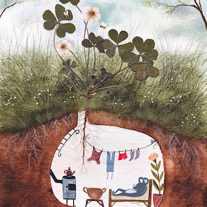 Frühling liegt in der Luft / Fine Art Print von meiner Aquarell Illustration