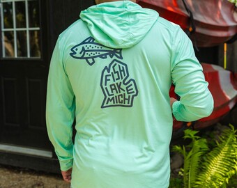 Fish Lake Mich UPF 50+ Performance Hoodie