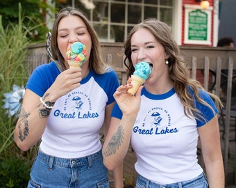Great Lakes Baby Tee - Michigan Summer Cropped T-Shirt