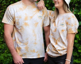 Yellow Tie Dye Michigan Patch T-Shirt