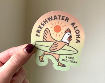 Freshwater Aloha Lake Michigan Sticker